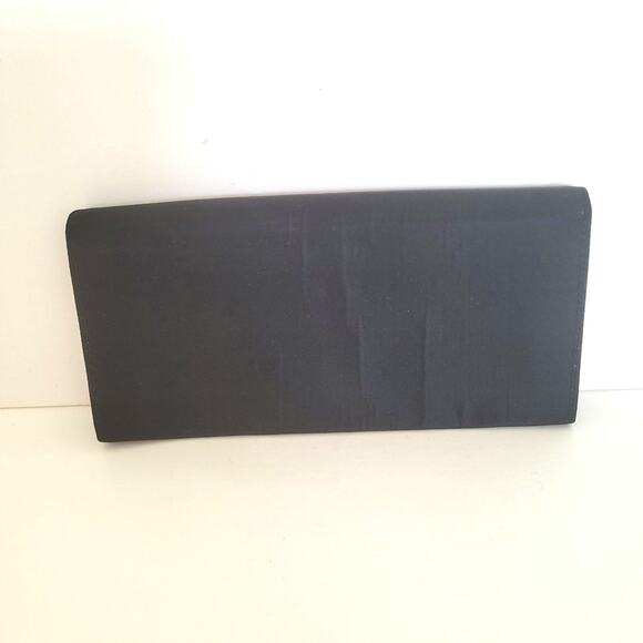 PRADA Vintage Tessuto Nero Black Nylon Leather Logo Plate Wallet Large Envelope - Picture 2 of 15